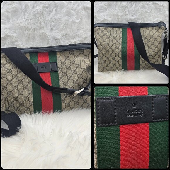 Gucci Beige Supreme Web Crossbody - Picture 12 of 17